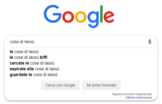 cose di lassù, cose di quaggiù