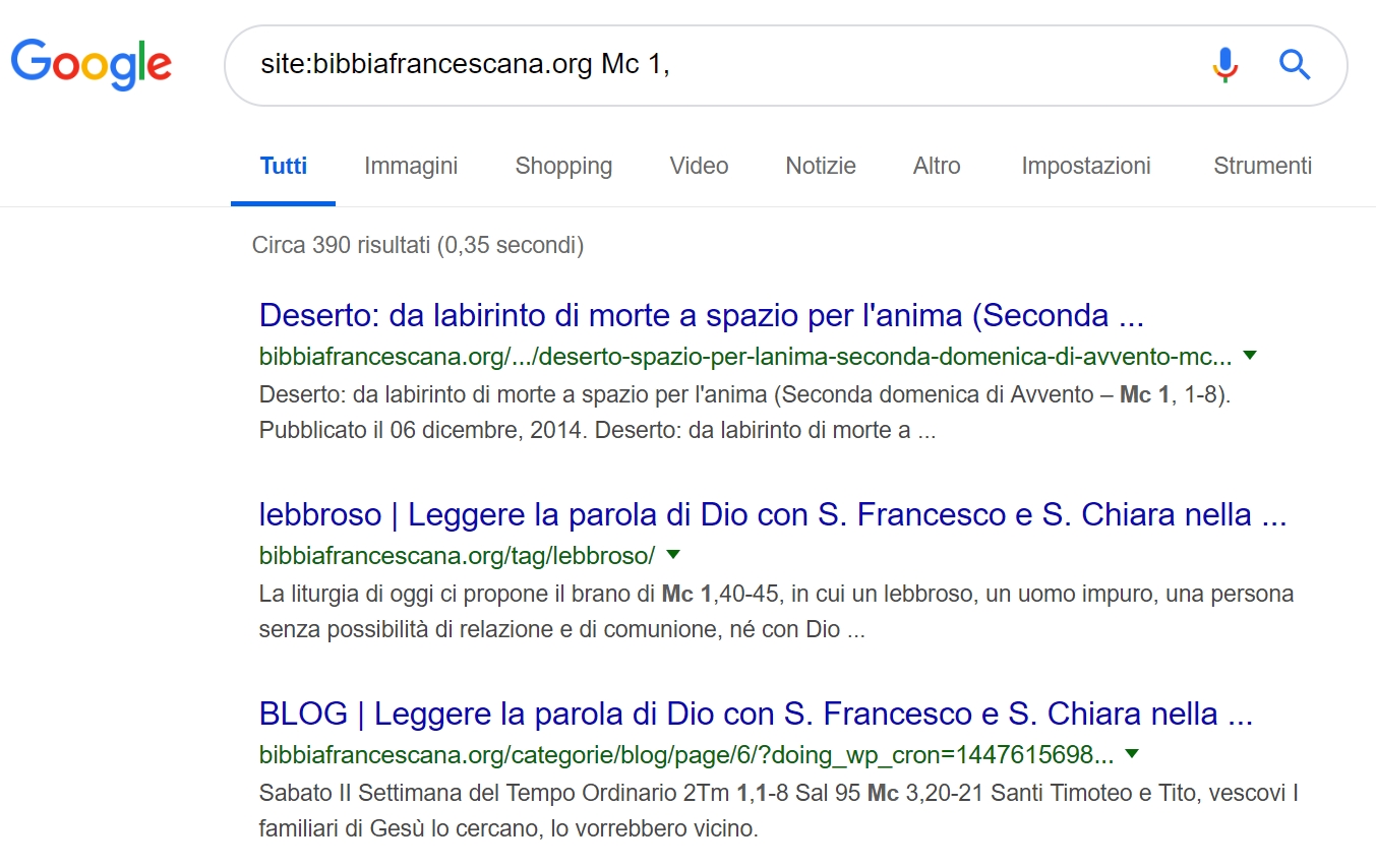 chi cerca, trova – Google in aiuto a Bibbia Francescana